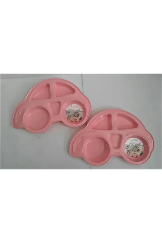 Online Kapında Mutfak-00198 Lüks Mama Tabağı Araba Model Pembe 30X17