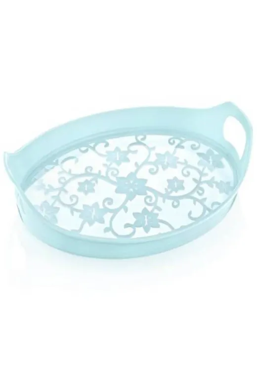 Online Kapında Mutfak-00233 Kristal Oval Büyük Tepsi