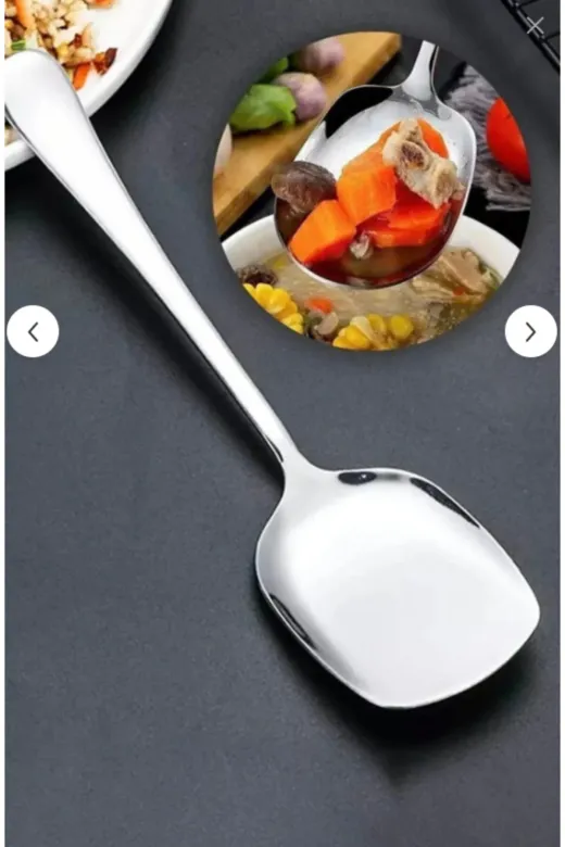 Online Kapında Mutfak-003020 Lüks Servis Kaşığı Paslanmaz Çelik Salata Pasta Kaşığı 3 Lü Servis Kaşık