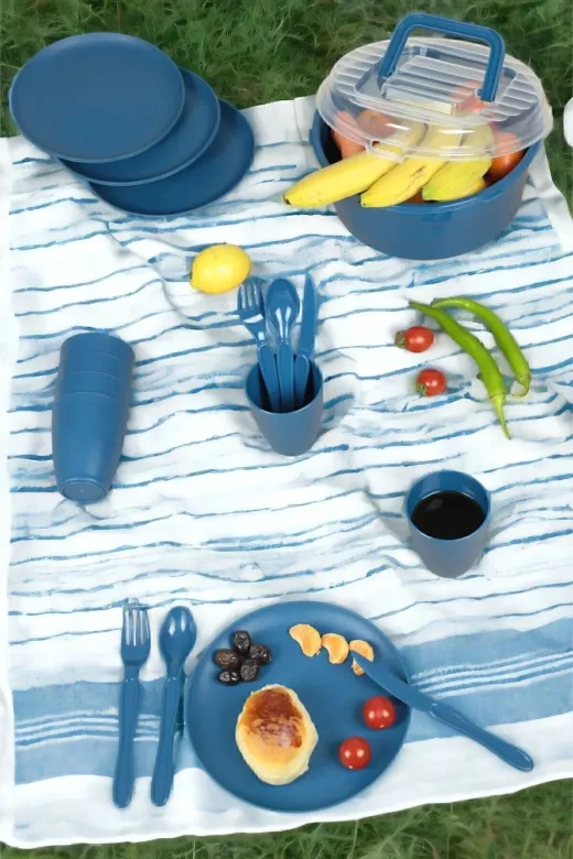 Online Kapında TYC7A22F04A5BFFE1B8079100 6 Kişilik 32 Parça Piknik Seti Plastik Bardak Çatal Kaşık Bıçakyemek Kahvaltı Takımı