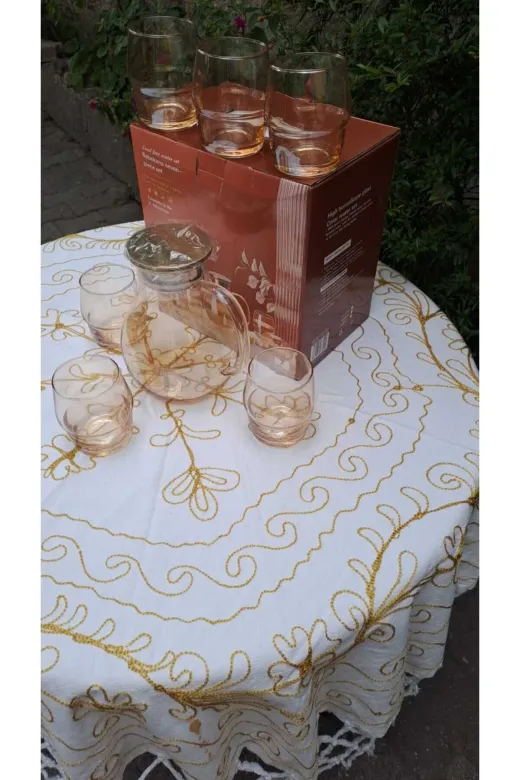 Online Kapında TYCB973CC3CD5E18C17653500 Lüks Borosilikat Cam Metal Kapaklı Lüks Sürahi 1500 Ml