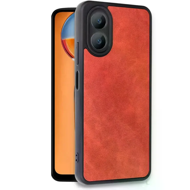 Oppo A38 Kılıf Aras Deri Kapak - Kırmızı