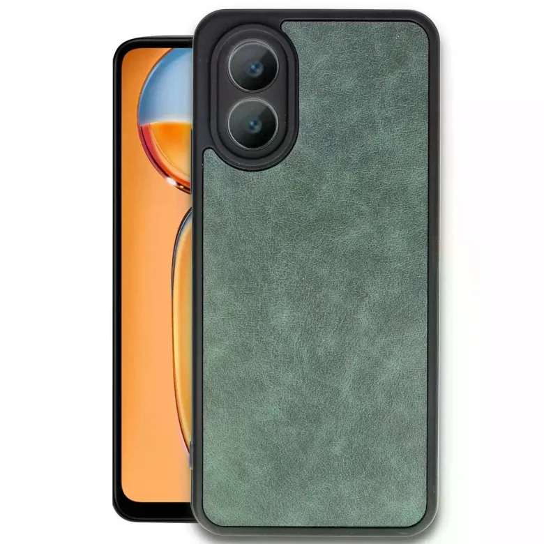 Oppo A38 Kılıf Aras Deri Kapak - Koyu Yeşil