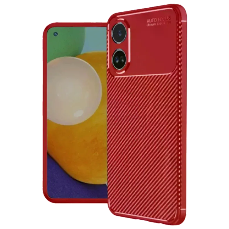 Oppo A38 Kılıf Auto Focus Karbon Kapak - Kırmızı