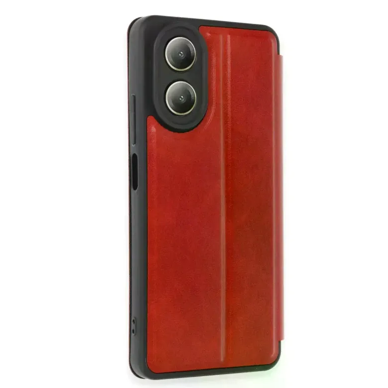 Oppo A38 Kılıf Flip Cover - Kırmızı