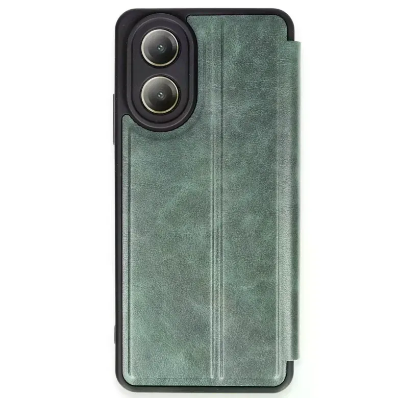 Oppo A38 Kılıf Flip Cover - Koyu Yeşil