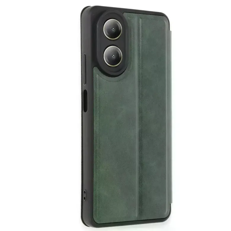 Oppo A38 Kılıf Flip Cover - Koyu Yeşil