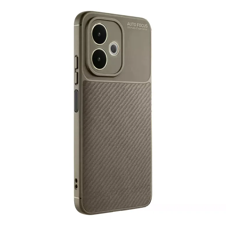 Oppo A5 Pro 4g Kılıf Auto Focus Karbon Kapak - Kahverengi
