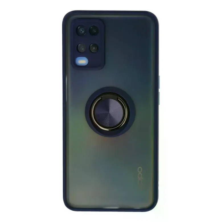 Oppo A54 4G Kılıf Montreal Yüzüklü Silikon Kapak - Lacivert