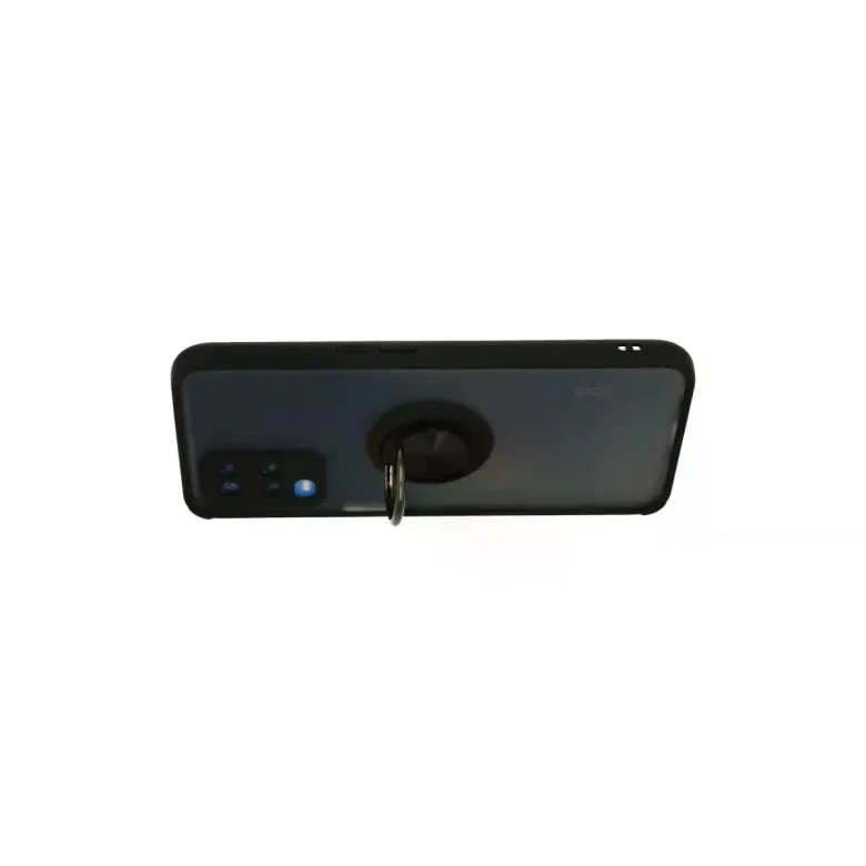 Oppo A54 4G Kılıf Montreal Yüzüklü Silikon Kapak - Siyah