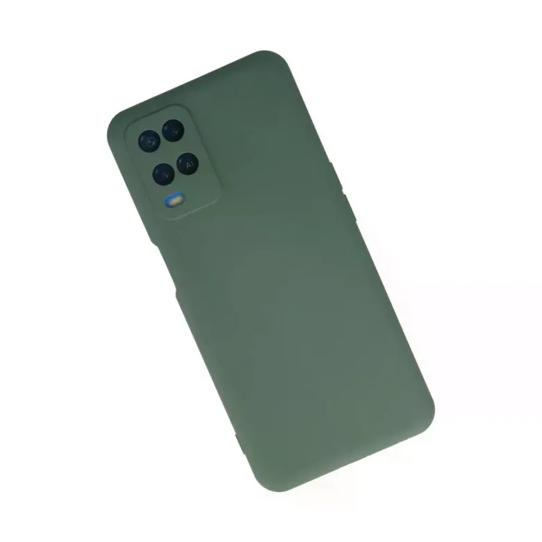 Oppo A54 4G Kılıf Nano içi Kadife Silikon - Koyu Yeşil