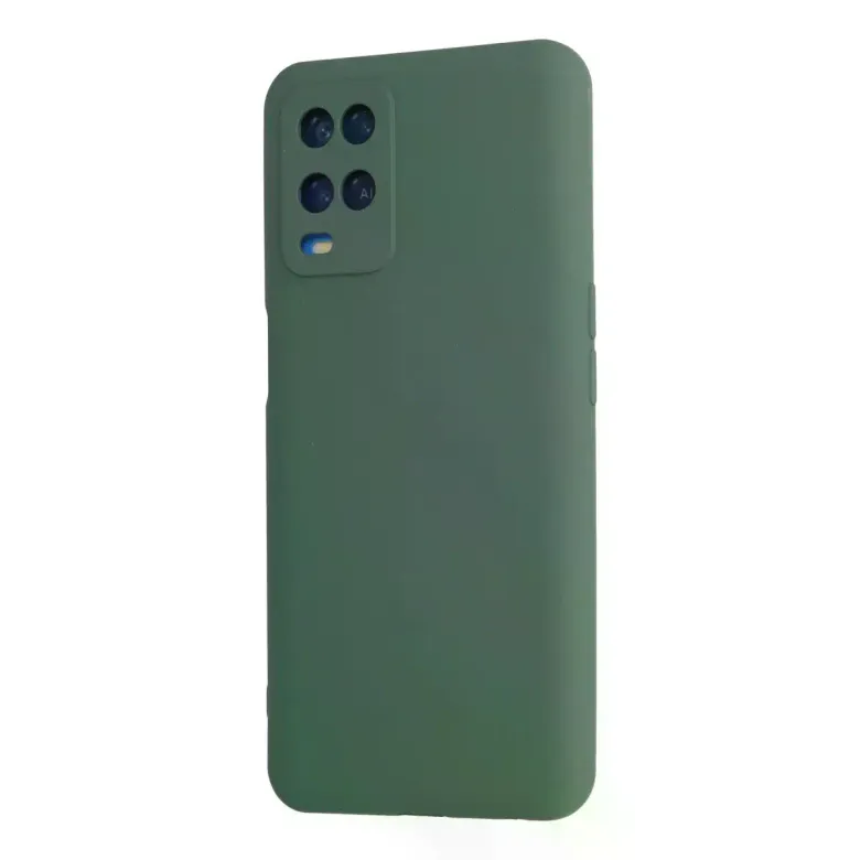 Oppo A54 4G Kılıf Nano içi Kadife Silikon - Koyu Yeşil