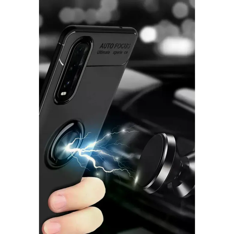 Oppo Find X2 Kılıf Range Yüzüklü Silikon - Kırmızı