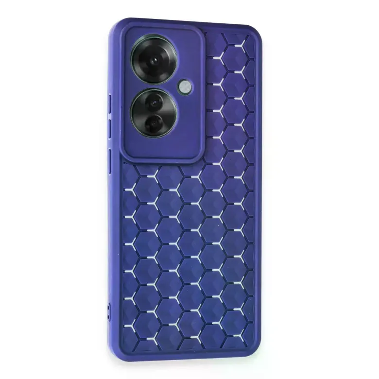 Oppo Reno 11f Kılıf Petek Silikon Kapak - Lacivert