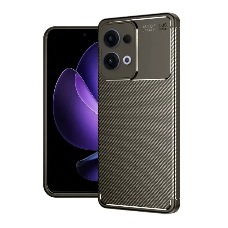 Oppo Reno 13 Pro Kılıf Auto Focus Karbon Kapak - Kahverengi