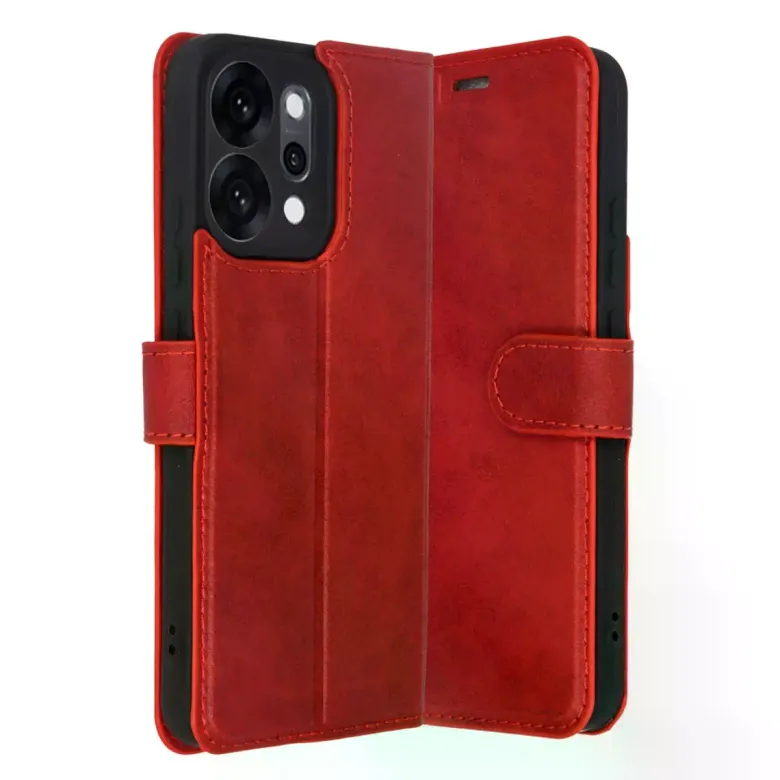 Oppo Reno 14 Trend S Plus Kapaklı Kılıf - Kırmızı