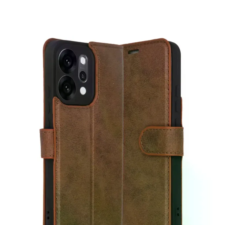 Oppo Reno 14 Trend S Plus Kapaklı Kılıf - Taba