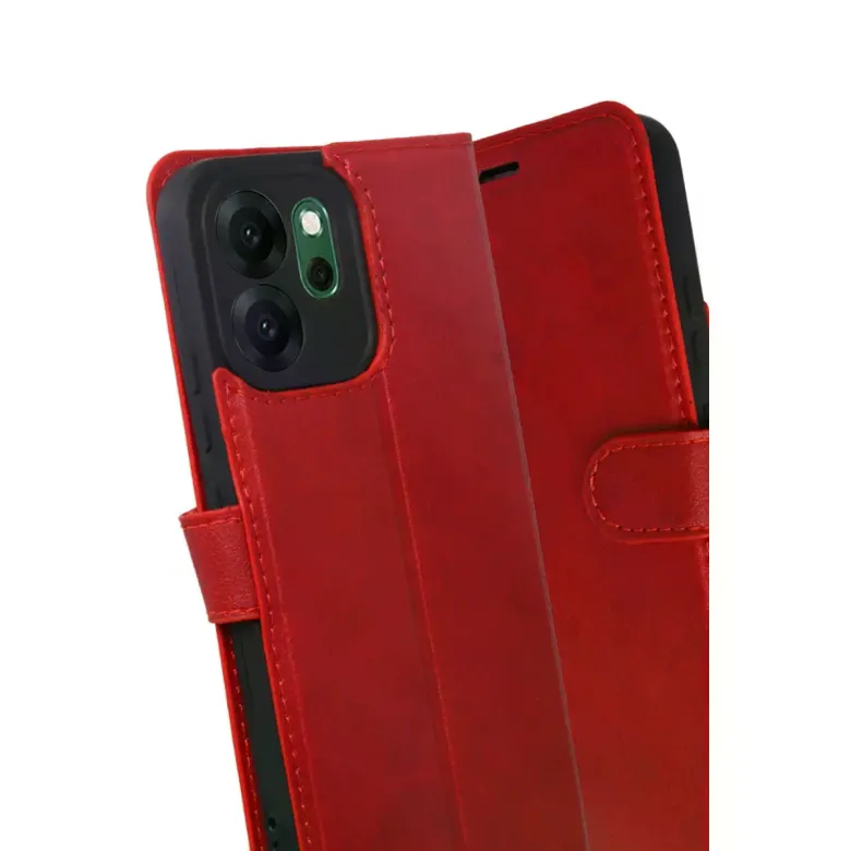Oppo Reno 14f Trend S Plus Kapaklı Kılıf - Kırmızı