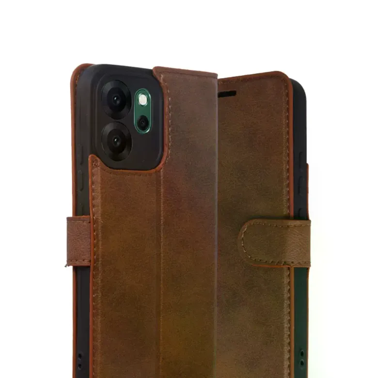 Oppo Reno 14f Trend S Plus Kapaklı Kılıf - Taba