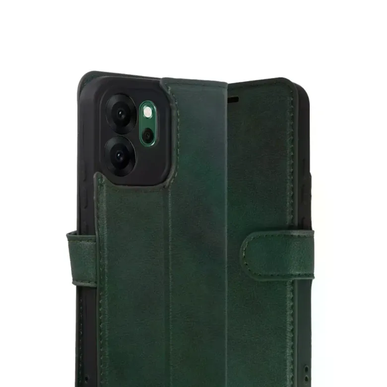 Oppo Reno 14f Trend S Plus Kapaklı Kılıf - Yeşil