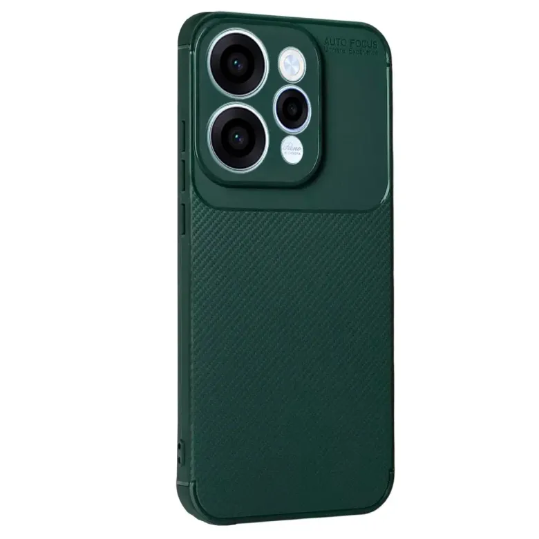 Oppo Reno 15 Auto Focus Karbon Kapak - Koyu Yeşil