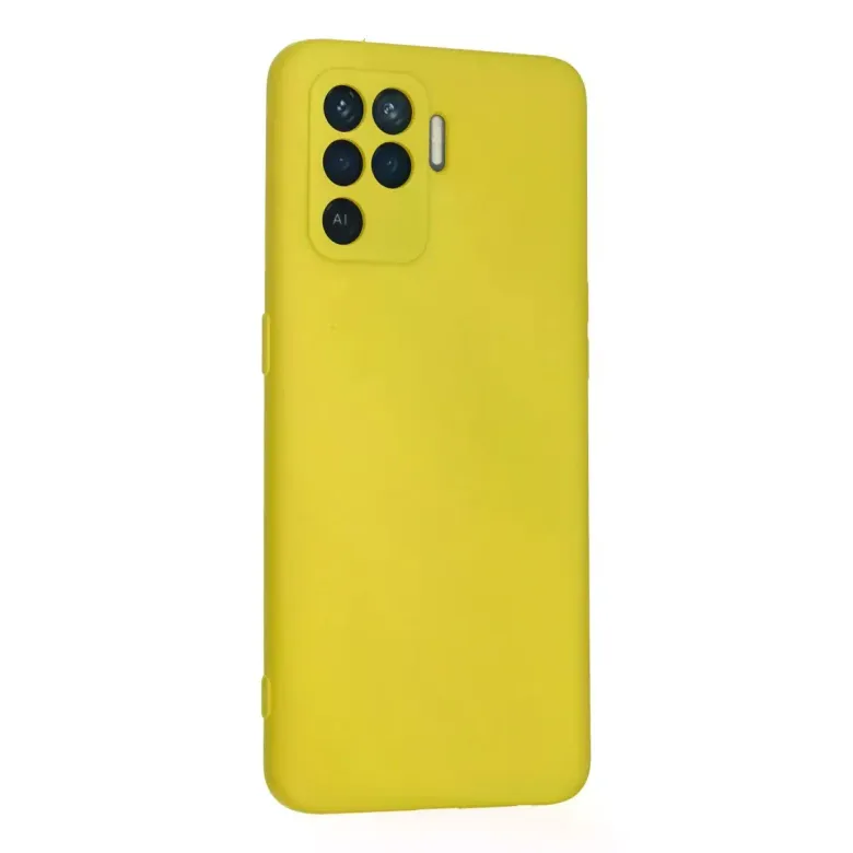 Oppo Reno 5 Lite Kılıf Nano içi Kadife Silikon - Sarı
