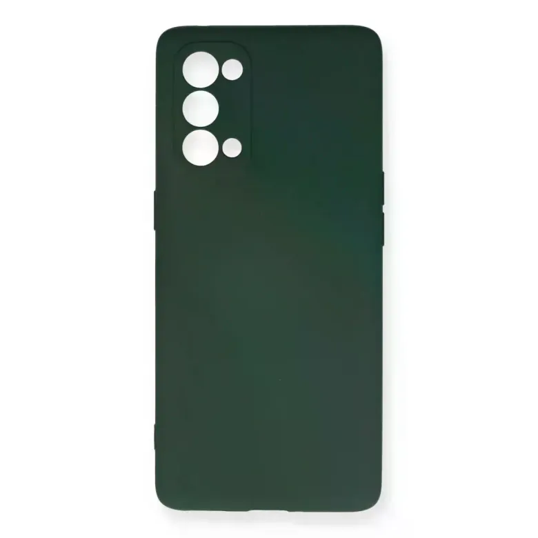 Oppo Reno 5 Pro Kılıf Nano içi Kadife Silikon - Koyu Yeşil