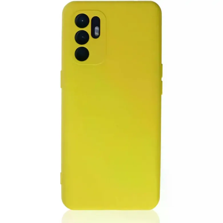Oppo Reno 6 Kılıf Nano İçi Kadife Silikon - Sarı1