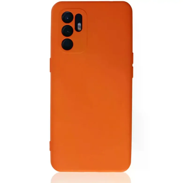 Oppo Reno 6 Kılıf Nano İçi Kadife Silikon - Turuncu