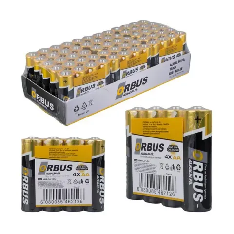 Orbus Klrorb-lr06-4b 1.5v Aa 60 Adet 4'lü Paket Alkalin Kalem Pil