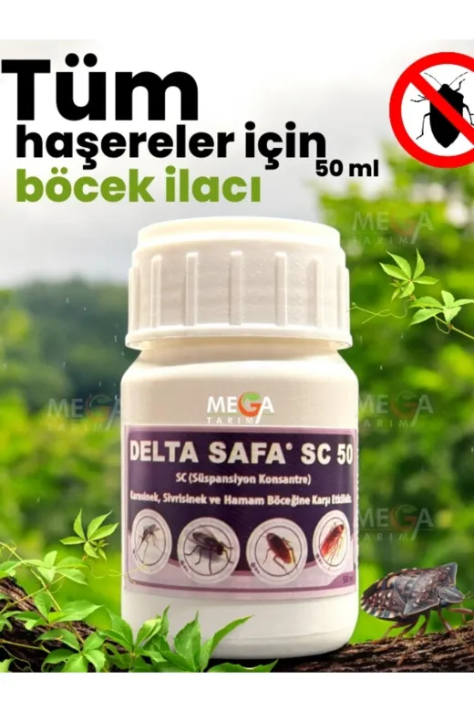 ORDU MEGA TARIM Haşere İlacı Delta Safa Karasinek Sivrisinek Ve Hamamböceği 50 Sc İlacı Konsantre 50 Ml
