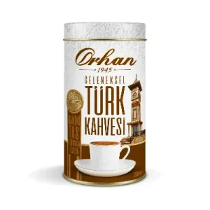 Orhan Türk Kahvesi 250 gr Teneke – Taş Değirmen Öğütülmüş Geleneksel Türk Kahvesi