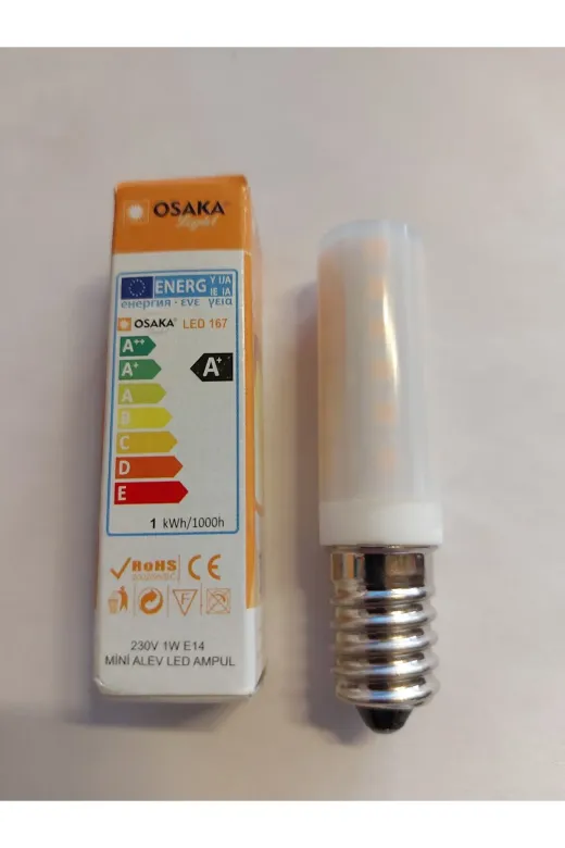 Osaka Light ALEV LED 167 1W E14 Duylu Parmak Mini Şömine Alev Efektli Led Ampul 2200Kelvin Ateş Renkli 15X65Mm Ebatlı
