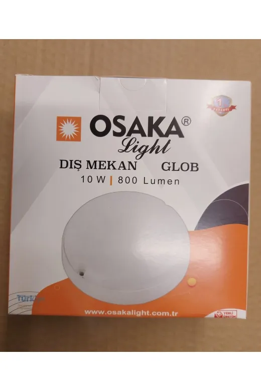 Osaka Light ARM 151 10W 6500K Beyaz Işık Dış Mekan Sıva Üstü 800 Lümen Glop Led Armatür E Enerji Ebatı14X5Cm Dir.