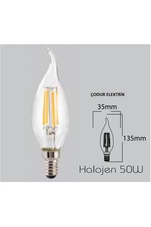 Osaka Light FLED 0095 10'lu Paket 6W E14 Duylu 2700K Sarı Işık Flemanlı Kıvrık Led Buji Mum Ampul 780Lm E Enerji Sınıfı