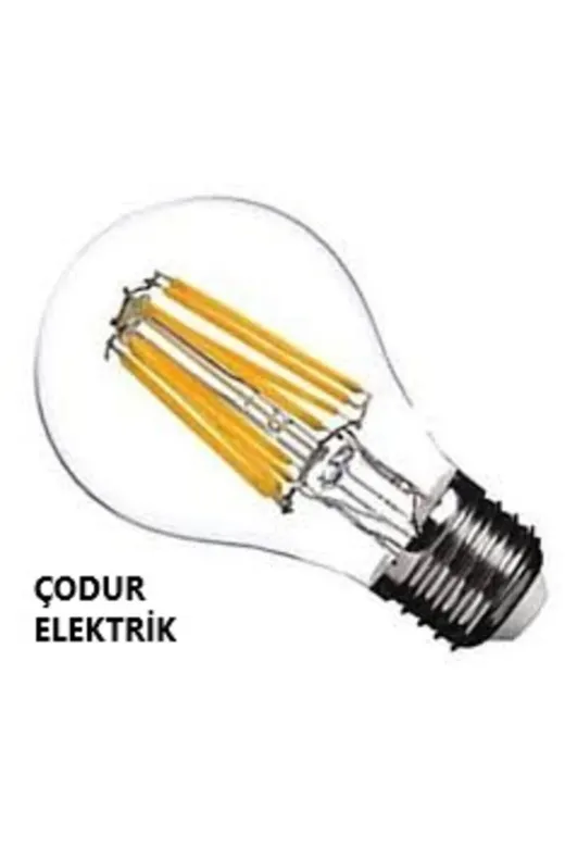 Osaka Light Fled 026 8W = 70W Eşdeğer 2700 Kelvin Sarı Işık E27 Duylu Şeffaf Flamanlı Led Ampul 870 Lümen F Enerji Sınıfı