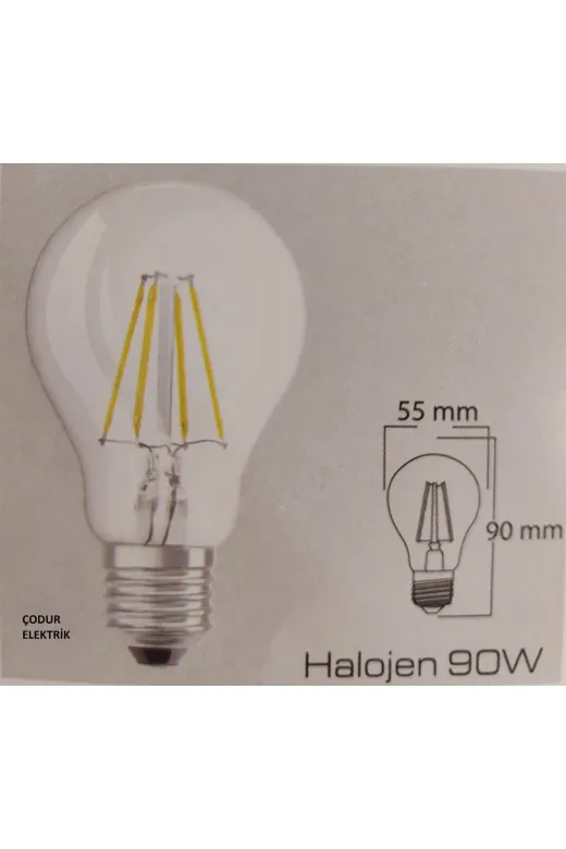 Osaka Light Fled 026 8W = 70W Eşdeğer 2700 Kelvin Sarı Işık E27 Duylu Şeffaf Flamanlı Led Ampul 870 Lümen F Enerji Sınıfı