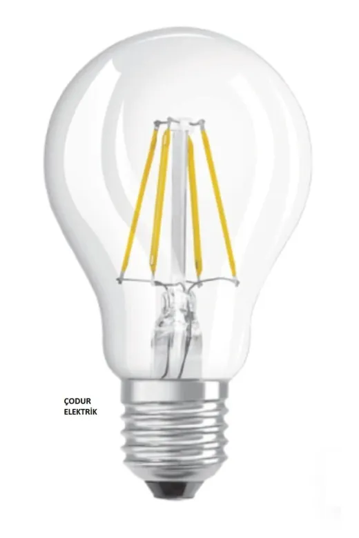Osaka Light Fled 026 8W = 70W Eşdeğer 2700 Kelvin Sarı Işık E27 Duylu Şeffaf Flamanlı Led Ampul 870 Lümen F Enerji Sınıfı
