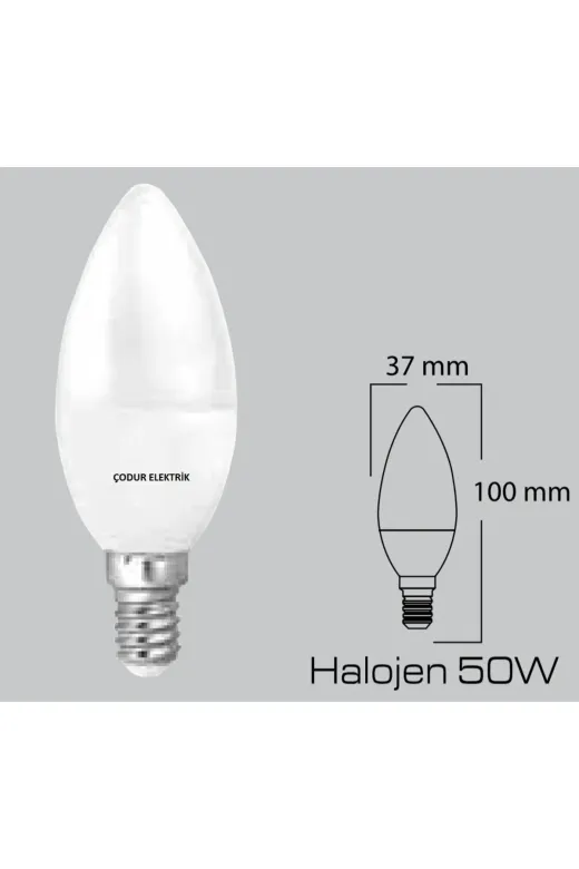 Osaka Light LED 0016 5li (5' Li Paket) 7W = 50W Eşdeğer 6500K Beyaz Işık E14 Duylu 630Lm Led Buji Mum Ampul E Enerji Sınıfı