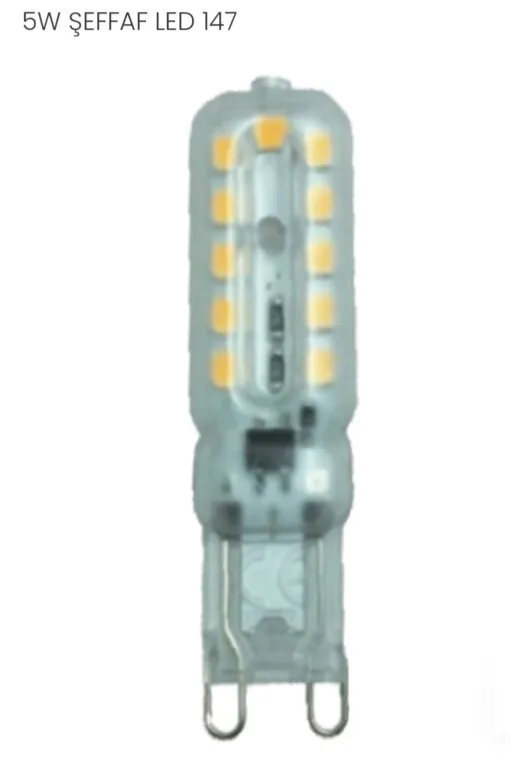 Osaka Light LED 147 5W = 40W Eşdeğer 3000 Kelvin Gün Işığı Sari Işik Şeffaf G9 Duylu 380 Lümen A Enerji Led Kapsul Ampul