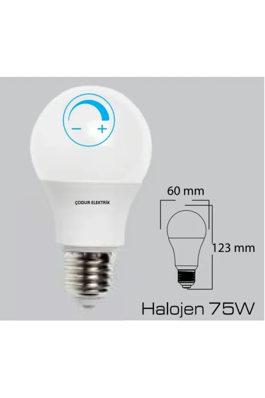 Osaka Light LED 500 Dimmer Uyumlu 10W = 75W Eşdeğer 3000 Kelvin Gün Işığı E27 Duylu 810 Lümen A+ Enerji Led Ampul