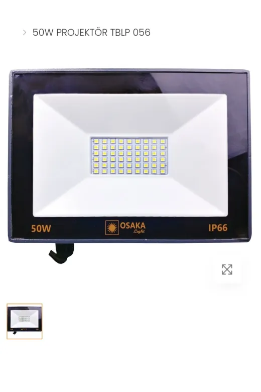 Osaka Light LHP 009 50W 6500K Beyaz Işık Led Harici Projektor 4500Lümen A Enerji Harici Projektör
