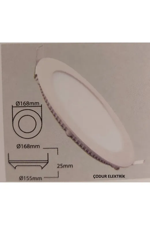 Osaka Light PNL 061 12W 6500 Kelvin Beyaz Işık Sıva Altı Led Panel Spot 960 Lümen Delik Çapı 155Mm, Dış Çapı 168Mm Dir.