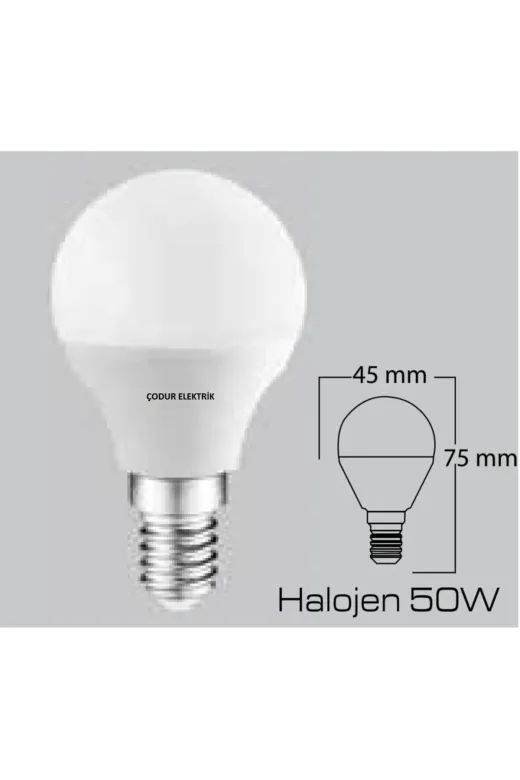 Osaka Light TYCE7DTU5N170287458981897 7Watt E14 Duylu 3000Kelvin Gün Işığı Sarı Işık G45 Top Led Ampul 540Lümen