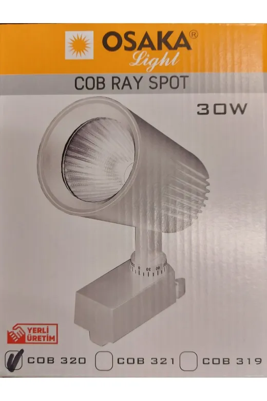 Osaka Light TYCX16YNAN170332623853355 30Watt 3000Kelvin Gün Işığı Sarı Işık Cob Led Beyaz Kasa 2700Lümen A Enerji Ray Spot Armatür