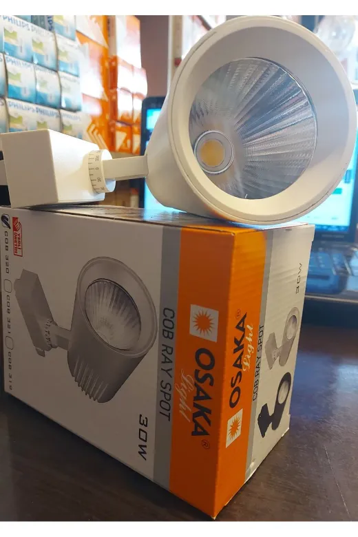 Osaka Light TYCX16YNAN170332623853355 30Watt 3000Kelvin Gün Işığı Sarı Işık Cob Led Beyaz Kasa 2700Lümen A Enerji Ray Spot Armatür