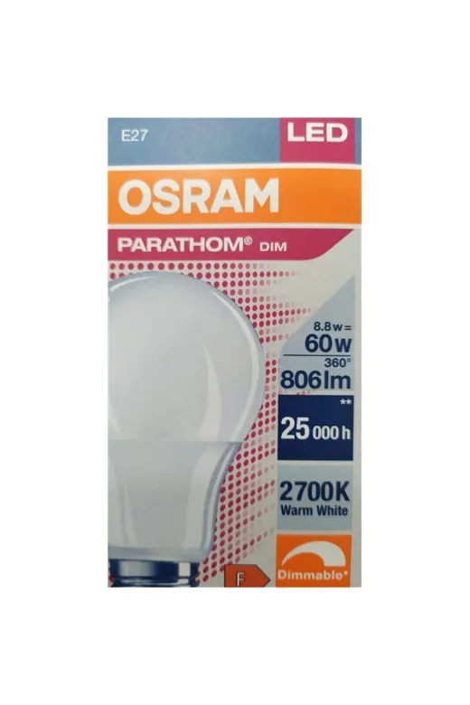 Osram 34204243631 Led Dimerlenebilir 8.8W 2700 Kelvin Sarı Işık 806 Lümen E27 Duy Sarı Işık Ampul