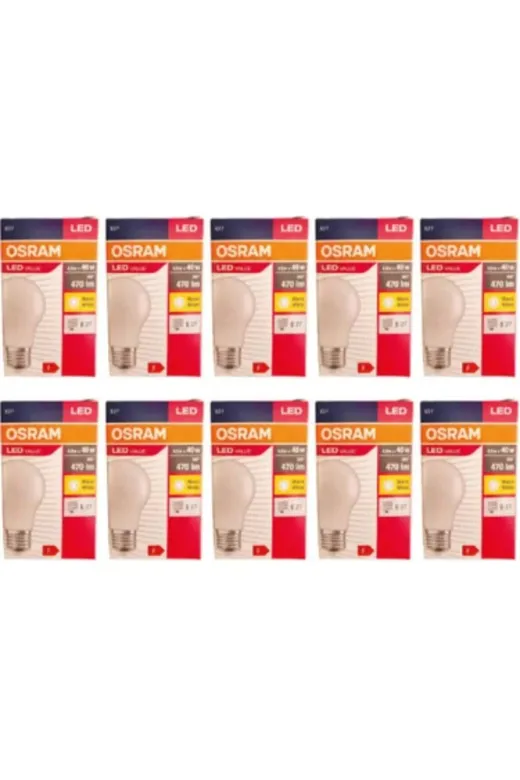 Osram 8.5w sarı 10 lu 10'lu 8.5W E27 Duylu 2700Kelvin Sarı Işık 806 Lümen A+ Enerji Sınıfı Led Ampul