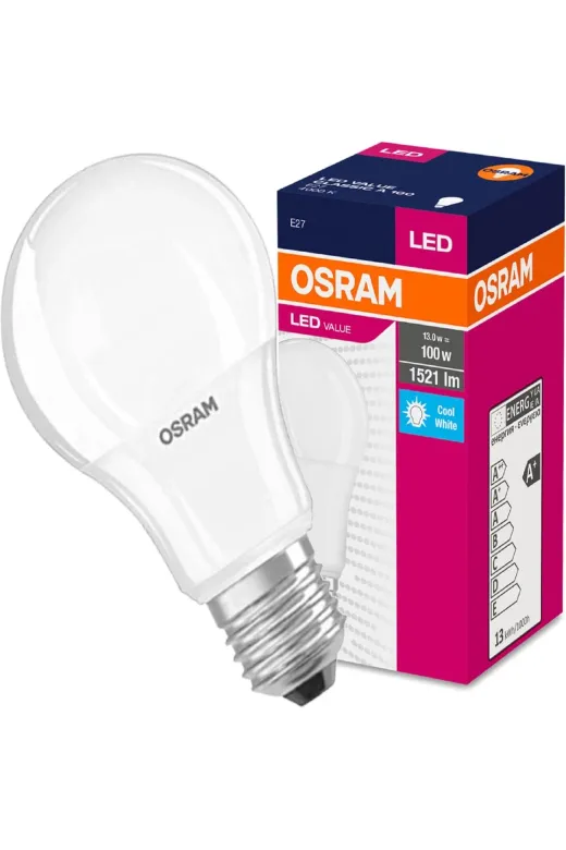 Osram OSRAM 13W 6500K Led Value 13W=100W Eşdeğer 6500 Kelvin Beyaz Işık E27 Duylu 521 Lümen Led Ampul