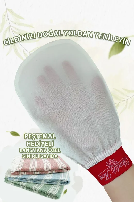 Otantik Kese 8684600376271 50 Faktör Banyo Kesesi, Hamam Kesesi, Duş Kesesi, Peeling Eldiveni %100 Floş Kese
